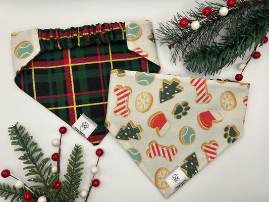Christmas Cookie/Green Plaid Bandana