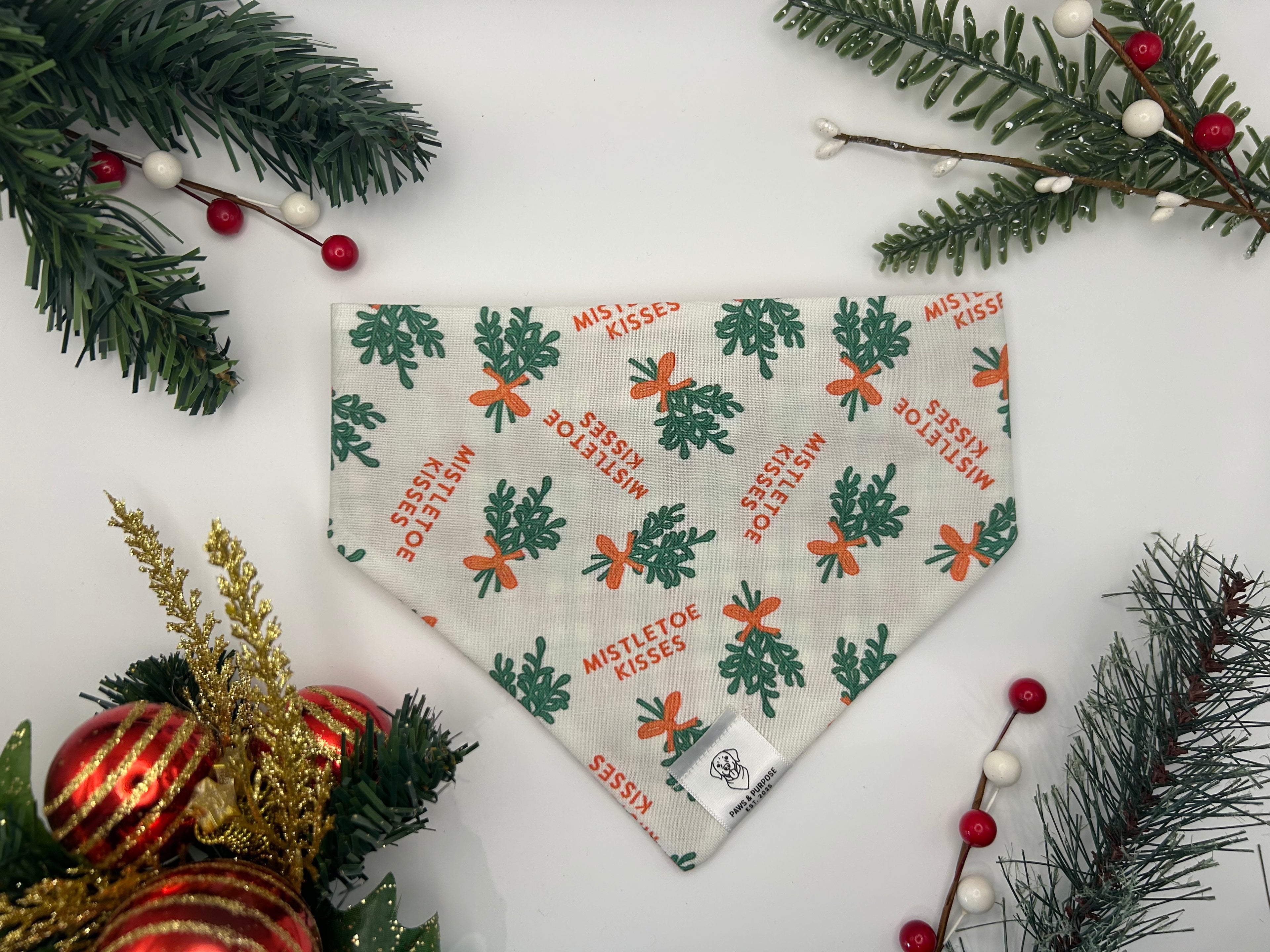 Mistletoe Kisses/Red Plaid Bandana